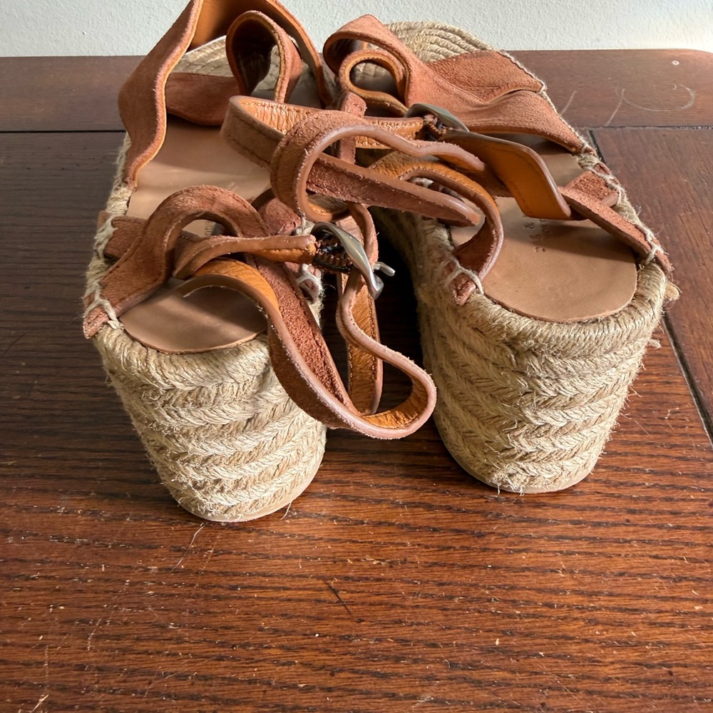 Rag & Bone Herra Women's Tan Espadrille‎ Wedge Sandals 9.5 - Picture 4 of 7